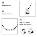 FASHEWELRY 300Pcs Cube White Acrylic Letter Beads 6x6mm Letter A Alphabet Beads for DIY Bracelet Necklace Jewelry Making - color: Letter A, size: 6x6x6mm