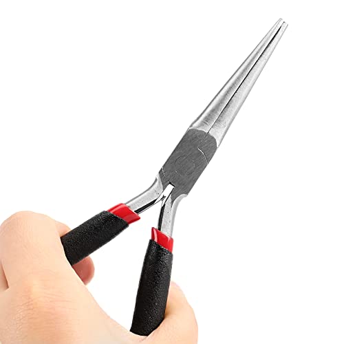 JOIKIT 10 Pack 6 Inch Extra Long Needle Nose Pliers, Mini Precision Needle Nose Pliers Set Repair Tool for Wire Wrapping, DIY Crafts, Electronic Repair