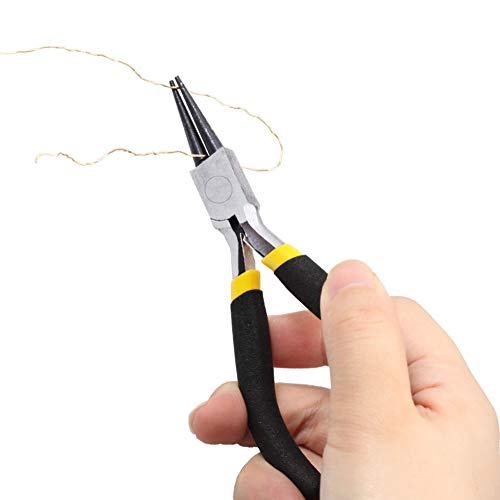 Mini Round Nose Pliers for Jewelry Making Smooth Jaw 5 Inch Wire Looping Pliers Wire Bending Pliers Jewelry Making Tool Precision Handcraft DIY Hand Tool for Wire Looping Wrapping Beading - size: Round Nose