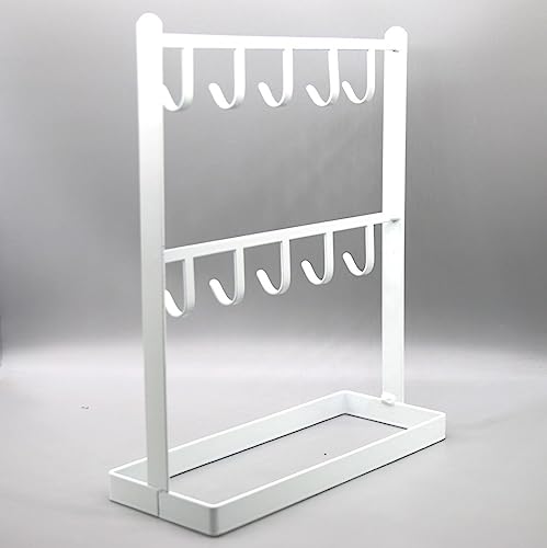 LXZ 1 PC Tabletop Hook Rack – Jewelry Stand Holder – White Hangers for Necklaces Keys Brace laces Ear Rings - color: White