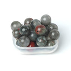 100Pcs Natural Stone 6mm African Blood Stone Round Loose Gemstone Energy Healing Beads Hole Size 1mm DIY Smooth Beads for Bracelet Necklace Earrings Jewelry Making - color: African Blood Stone, size: 6mm