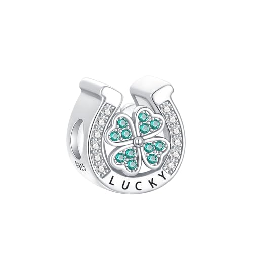 925 Sterling Silver Charms for Bracelets and Necklaces Charms for Women Fashion Jewelry for Women Friend and Mother - color: Clover Horseshoes