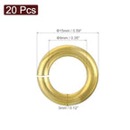 uxcell 20Pcs Open Jump Rings, 15mm/0.59" OD Brass Jump Ring Connectors 3mm Thick O Rings for Necklaces Bracelet Jewelry Making Keychain DIY Craft, Gold Tone - size: 15mmx3mm