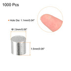 uxcell 1000Pcs Crimp Tube Beads, 1.5x1.5mm Brass Tube Crimp End Spacer Beads Tiny Stoppers for Bracelet Jewelry Making DIY, Silver Tone - color: Silver Tone, size: 1.5x1.5mm