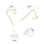 Earing Hooks 14K Gold Plated Hypoallergenic Ear Wires for Jewelry Making （200 PCS Earrings Hooks+200 PCS Earring Backs） - color: A-14K Gold