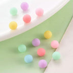 400pcs Round Frosted Acrylic Matte Beads No Hole 6mm Opaque Mixed Color