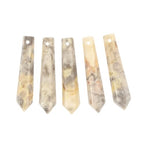 50mm Natural Crazy Lace Agate Hexagonal Wand Jewelry Making Crystal Pointed Chakra Reiki Healing Beads 2mm Hole Drilled(Pack of 5) - color: Crazy Lace Agate
