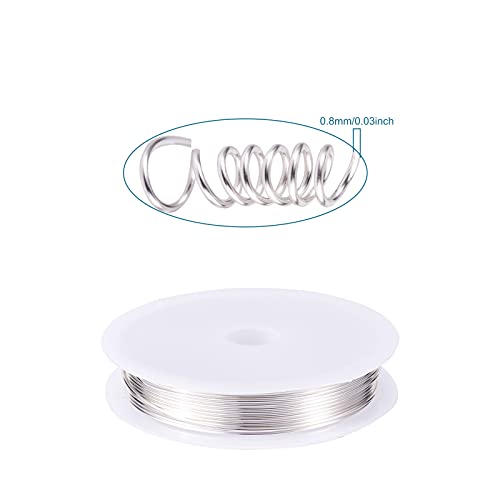 9.84FT 0.8mm Silver Copper Wire Tarnish Resistant 20 Gauge Metal Craft Art Wire for Jewelry Making Beading - color: Silver, size: 20 Gauge