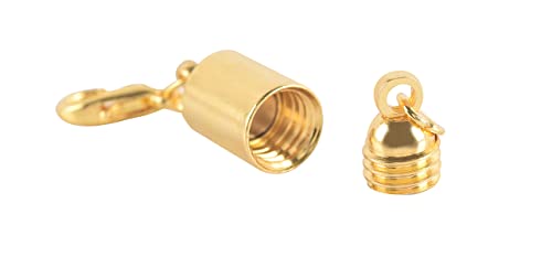 KONMAY 10 Sets Golden Screw-in Magnetic Necklace Clasps, Safety Magnetic Converter Clasps for Jewelry Making - color: Golden