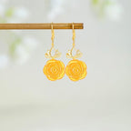 100pcs Rose Flower Beads ABS Plastic Roseflower Shape Spacer Beads Cute Roses Loose Beads Accessories for DIY Friendship Bracelet Necklace Jewelry Making Supplies, Golden Yellow - color: Golden Yellow