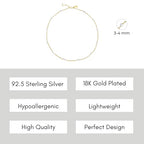 Dainty Gold Necklace for Women,Trendy 18k Gold Vermeil Sterling Silver Choker Necklace Thin Beaded Choker Necklaces Womens Simple Jewelry Gift for Valentines Day - color: April - Clear Quartz