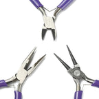 Pliers for Jewelry Making, Jewelry Pliers Set Includes Needle Nose Pliers, Round Nose Plier and Wire Cutters, Jewelry Making Tools for Jewelry Repair, Wire Wrapping, Beading and Crafts - color: Bluish Violet
