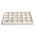 24 Girds Linen Jewelry Tray Earring Organizer Tray Ring Earrings Holder Jewelry Drawer Organizer Storage Display (White) - size: 24 Grid