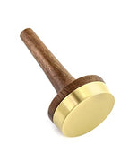 QWORK Wooden Ring Holder for Jewelry, Black Walnut Wood with Brass Stand Modern Display, Gift For Wedding & Anniversary - size: 1 Pc