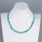 Elisheva Natural Stone Choker Necklace for Women, Boho Natural Emperor Jasper Stone Lace Agate Beaded Crystal Necklace, Gemstone Jewelry Gift for Her - style: 2 layered blue emperor stone