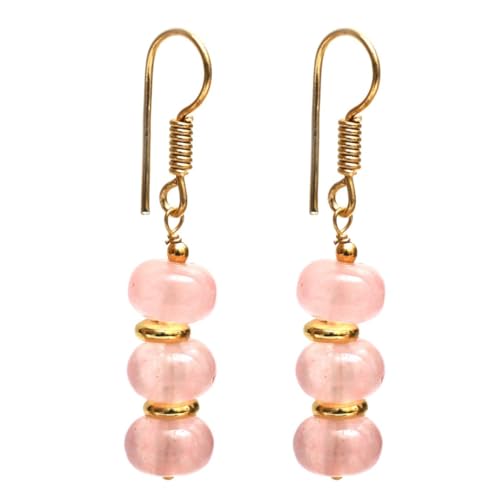 Gempires Lightweight Beaded Earrings Handmade Gemstone Jewelry Hypoallergenic Gold Plated Dangling Earrings For Women