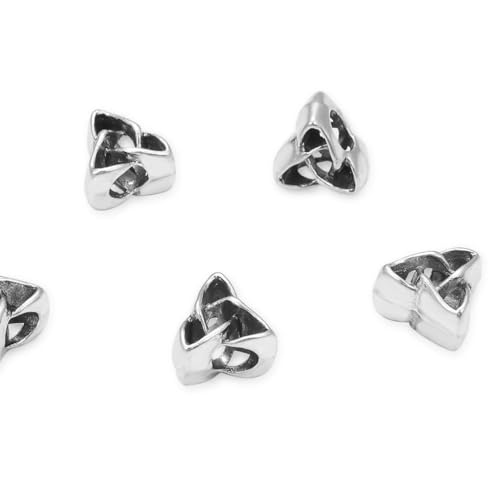 40pcs Triangle Celtic Trinity Knot Sign Large Hole Religious Loose Beads (4.5mm Hole) Antique Silver for Earrings Bracelet Necklace Anklet DIY Jewelry Making MEC-D1 - size: Triangle Celtic Trinity Knot Sign