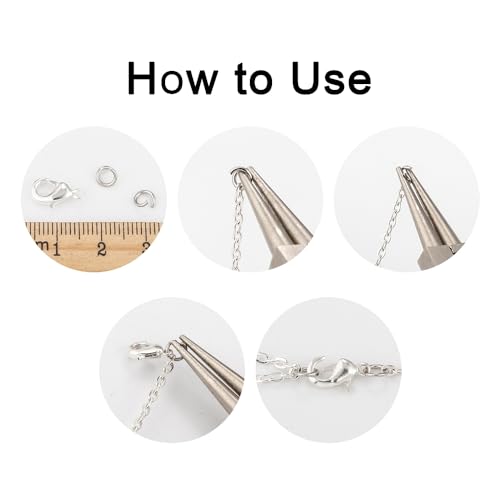 HDSupplies 100 Pieces - Lobster Clasps - Bright Silver Tone - 10x6mm w/ 1mm Hole - color: Bright Silver Tone, size: 10x6mm