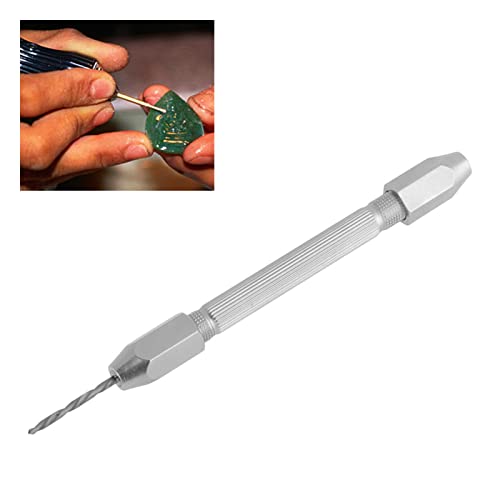 YWBL-WH Double End Pin Vise Chuck with10 pcs Micro Drill Bit Set for Jewelry Watch Carving Repair Tool, Drill