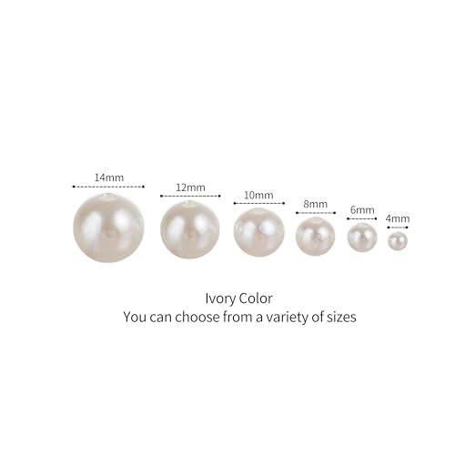1125Pcs Pearls for Crafts,8mm Ivory Fake Pearl Beads,Acrylic Pearls Bulk for Jewelry Making with Holes,Bracelet Necklace DIY,Vase Filler and Makeup Brush Case. - size: 8 MM(Ivory)