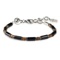 Men's Black Onyx Hematite Tiger Eye Chakra Beaded Gemstone Bracelet, Handmade Adjustable Dual Clasp 6.89-8.8 Inches, Comfort Fit Everyday Wear, Ideal Gift for Him