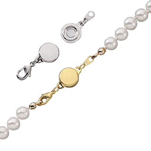 Zpsolution Locking Magnetic Jewelry Clasp for Necklace and Bracelet - Set of 4 Glod and Silver - color: Round Gold and Silver