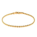 Barzel 18K Gold Plated Braided Rope Anklet for Women, 2.7 MM thick, 10 Inches long - Made In Brazil