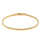Barzel 18K Gold Plated Braided Rope Anklet for Women, 2.7 MM thick, 10 Inches long - Made In Brazil
