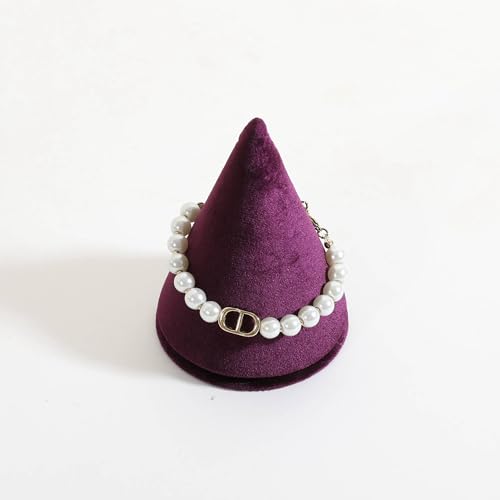 Cone Bangle Display for Jewelry, Cute Watch Holder Stand, Velvet Bracelet Display for Selling, Jewelry Storage Organizer【Purple】 - color: Purple