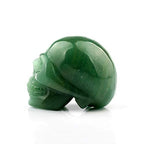 50mm Green Aventurine Carved Skull Crystal Reiki Healing Statue Collectible Figurine Charka Stone - color: Green Aventurine