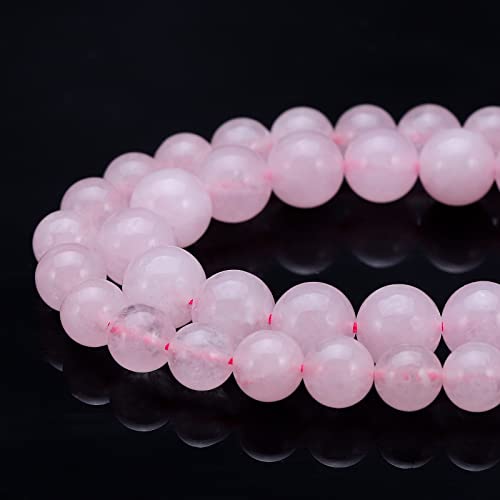 Youngbling Natural Crystal Beads for Jewelry Making,10mm Rose Quartz Polished Round Smooth Stone Beads,Genuine Real Stone for Bracelet Necklace 15 Inch(Rose Quartz,10mm) - color: Rose Quartz, size: 10mm