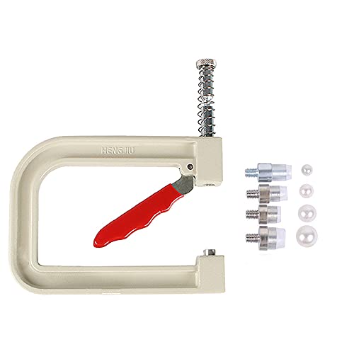 Manual Nailed Bead Machine Pearl Beads Rivet Setter DIY Handmade Pearl Setting Machine Tools Beading Attach Tool Portable (White)