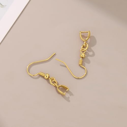 180PCS Earring Making Kits 14K Gold Earring Hooks Hypoallergenic Ear Wires Fish Hook for DIY Jewelry Making Bulk Pack - color: 14k Gold