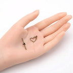 Adabele 20 Sets Heart Shape Toggle Clasp 14.5mm (0.57 Inch) T-Bar Closure Tarnish Resistant Antique Bronze for Necklace Bracelet Craft Jewelry Making MC-AF57 - size: 14.5mm Heart Shape Toggle