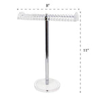 Isaac Jacobs Clear Acrylic Necklace & Bracelet Holder (8” inch T-Bar)– Hanging Chain and Bangles Organizer Sleek & Sturdy Stand for Jewelry – Storage Solution- Bedroom- Bathroom – Countertop - size: 8-Inch Wide Bar