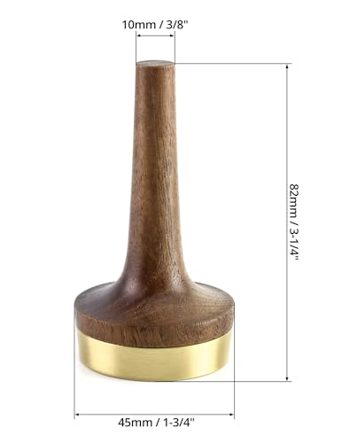 QWORK Wooden Ring Holder for Jewelry, 2 Pack Black Walnut Wood with Brass Stand Modern Display, Gift For Wedding & Anniversary - size: 2 Pcs