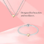 S925 Charms for Bracelets and Necklaces, Gifts for Mothers Nurses Day Graduation, for Girlfriend Family Friend, Bead Pendant, for Pandora, Silver 14K Gold Plated Enamel CZ, DIY Jewelry Making - style: 22 Small Rose Gold Heart Charms