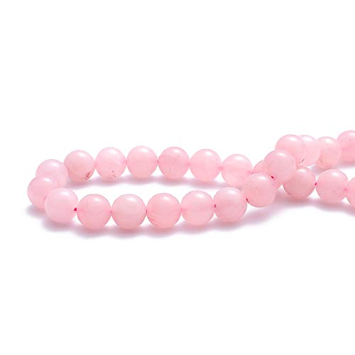 BEADIA Natural Rose Quartz Crystal Stone Round Loose Semi Gemstone Beads for Jewelry Making 12MM 32PCS - color: Rose Quartz Crystal, size: 12mm