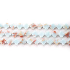 8mm Natural Azure Imperial Jasper Gemstone Faceted Clovers Beads Four-Leaf Spacer Loose Beads for DIY Jewelry Making Beads - color: Azure Imperial Jasper
