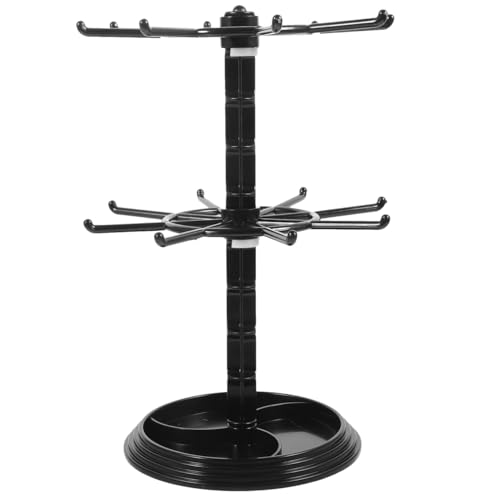 Didiseaon 2layer Rotating Necklace Display Stand for Jewelry Organization Small Accessory Rack for Necklaces Bracelets Keychains and Earrings Stylish Desktop Home Decor