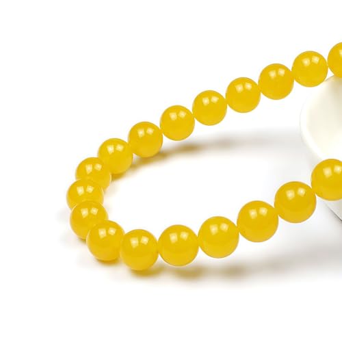 MJDCB Natural Yellow Jade Round Loose Beads for Jewelry Making DIY Bracelet Necklace(4mm) - color: Yellow Jade, size: 4mm