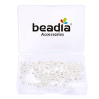 BEADIA Silver Plated End Caps Non Tarnish 3x6mm 200pcs for Jewelry Making Findings - color: End Caps Silver, size: 3x6mm