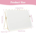 1 Pack Double-Sided Velvet Necklace Display Stand – Pink & White Jewelry Organizer Holder for Vendors, Craft Shows, Exhibitions (14 x 10 Inches, Metal Frame)