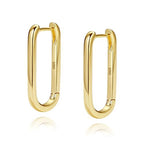 Me&Hz Gold Huggie Earrings Small Huggie Hoop Earrings for Women 14K Gold Plated Hypoallergenic Cubic Zirconia Huggies Mini Silver Hoop Earring for Women - color: Paperclip Hoop,Gold