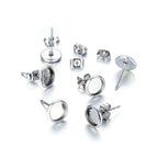 100pcs Adabele 304 Grade Surgical Stainless Steel Hypoallergenic Earring Post Bezel Cup Tray Blank Setting 100 Earnut Backs for 12mm Cabochon Resin DIY Earrings Jewelry Making SJF7-12 - size: 12mm (0.47 inch)