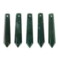50mm Natural Moss Agate Hexagonal Wand Jewelry Making Crystal Pointed Chakra Reiki Healing Beads 2mm Hole Drilled(Pack of 5) - color: Moss Agate