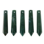 50mm Natural Moss Agate Hexagonal Wand Jewelry Making Crystal Pointed Chakra Reiki Healing Beads 2mm Hole Drilled(Pack of 5) - color: Moss Agate