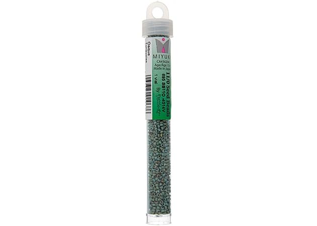 Miyuki Japanese Glass Seed Beads 22gms 11/0 in Blue Picasso Opaque Turquoise - color: Blue Picasso