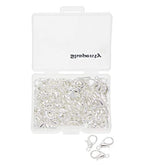 Shapenty Small Metal Alloy Lobster Claw Clasps Clip DIY Necklace Jewelry Finding Making Accessories Fastener Hook, 12mmx6mm, 100PCS (Silver) - color: Silver