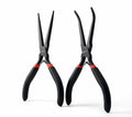 WISEUP 6" Mini Needle Nose Pliers Set，2-Piece Small Long Reach Bent Needle Nose Pliers for Jewelry DIY Craft，Repair & Wire Wrapping